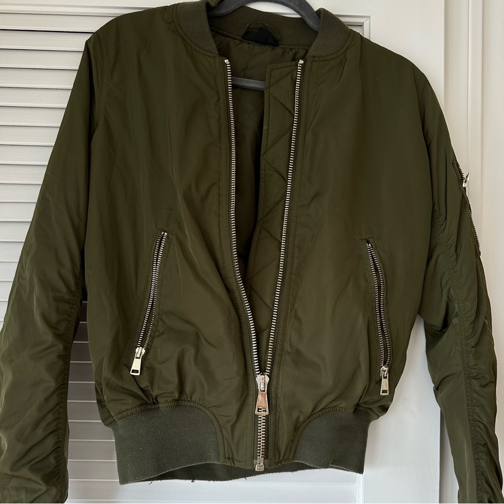 Olive Green Bomber Jacket